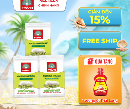 CB 3Túi  Miến đậu xanh nguyên chất Pavo 200gr