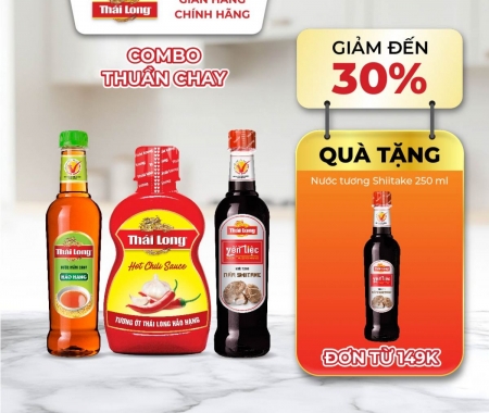 Combo 3 Nước mắm chay Hảo Hạng 250ml + Nước tương nấm Shiitake 250ml + Tương ớt Hảo Hạng 250gr