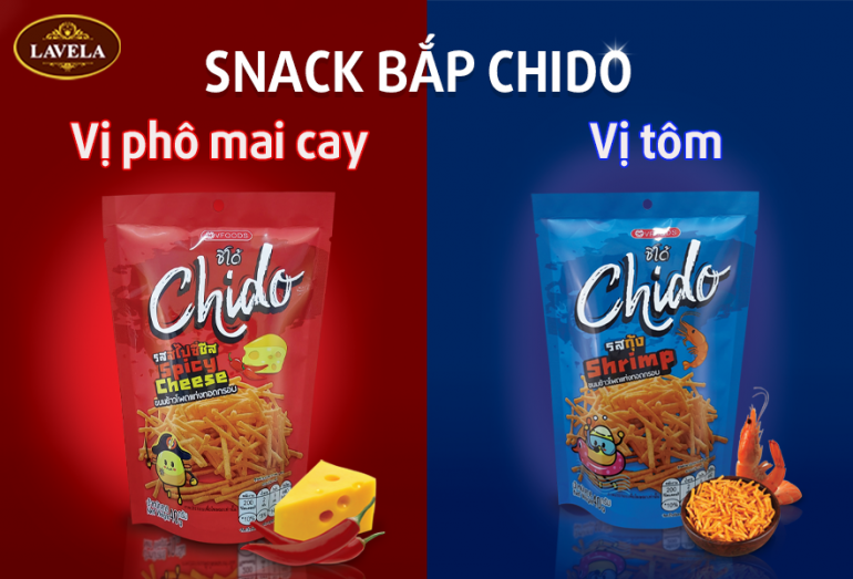 SNACK BẮP HIỆU CHIDO - ĐẬM ĐÀ HƯƠNG VỊ, GIÒN TAN ĐẦU LƯỠI